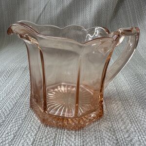 Greensburg Glass Mold LE Smith Pink Depression Glass Paneled Creamer #5029